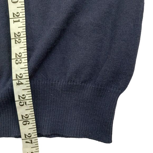 TD Thomas Dean Sweater Mens XL Navy Merino Wool 1/4 Button Knit Made in Italy - Picture 8 of 11